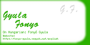 gyula fonyo business card