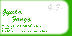 gyula fonyo business card